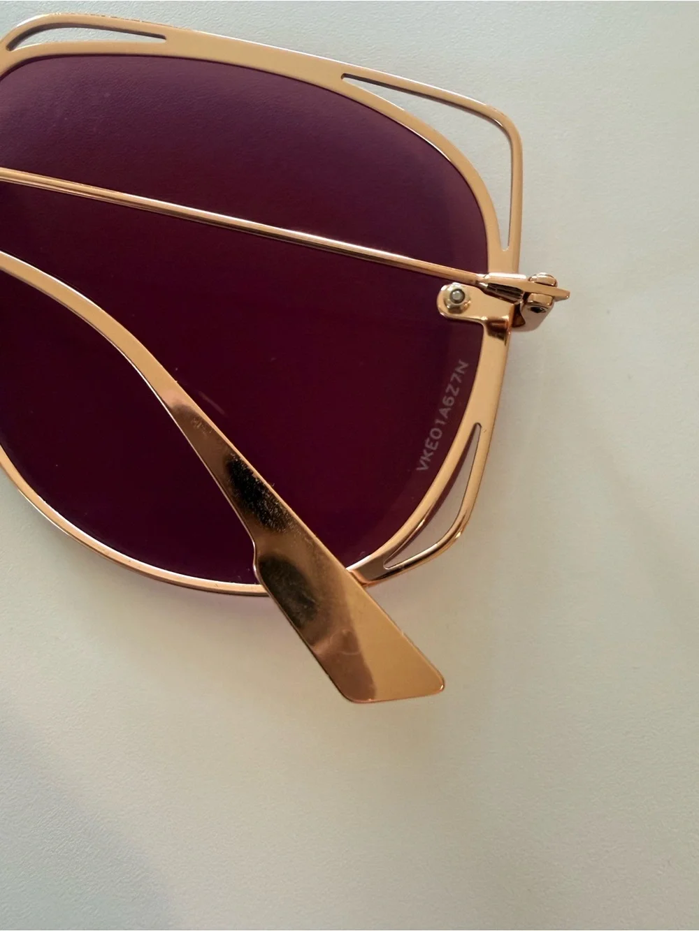 Dior Women's Sunglasses with Pink Lenses and Gold Frame